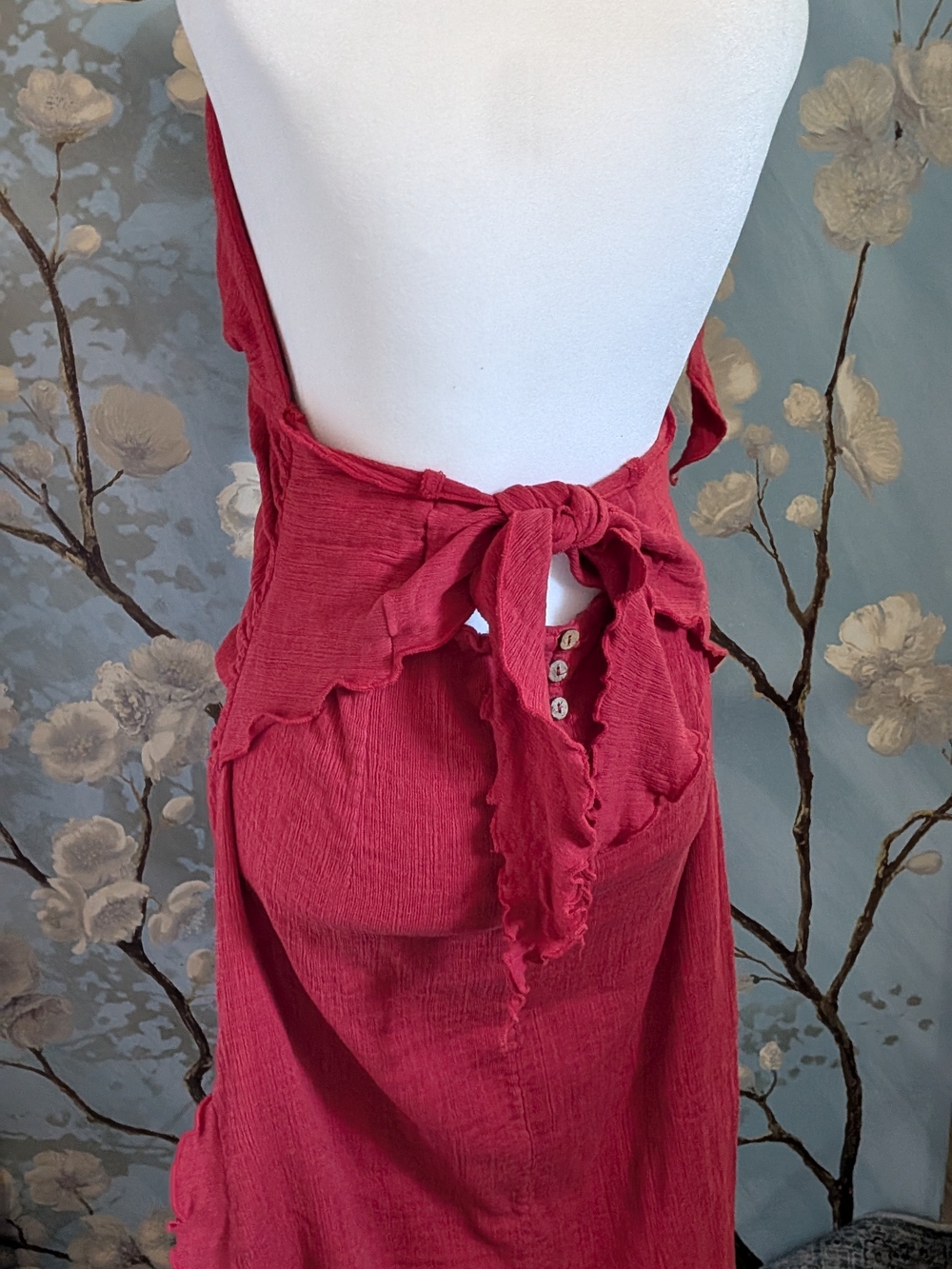Free People Red Backless Halter Maxi Dress - Picture 5 of 5